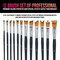 U.S. Art Supply 12 Piece Special Effects Artist Paint Brush Set - Taklon Synthetic FX Brushes, Ribbon, Muti-Liner, Angular - Watercolor, Acrylic, Oil